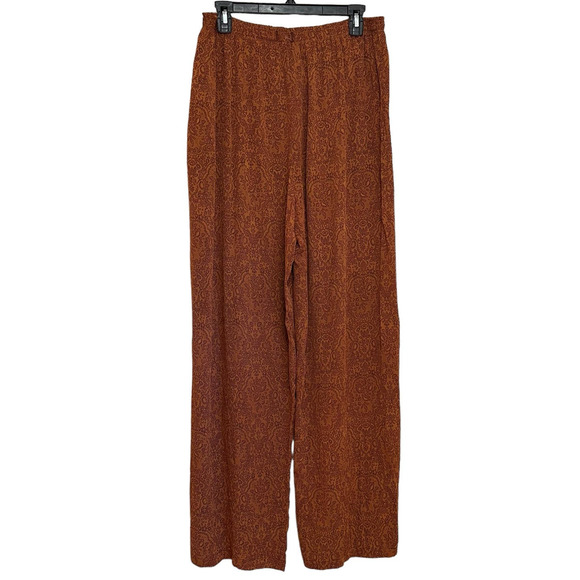 Citron Santa Monica Collection Pants - Citron Santa Monica Cinnamon Ruse Floral Wide Leg Rayon Lagenlook Pants sz XL